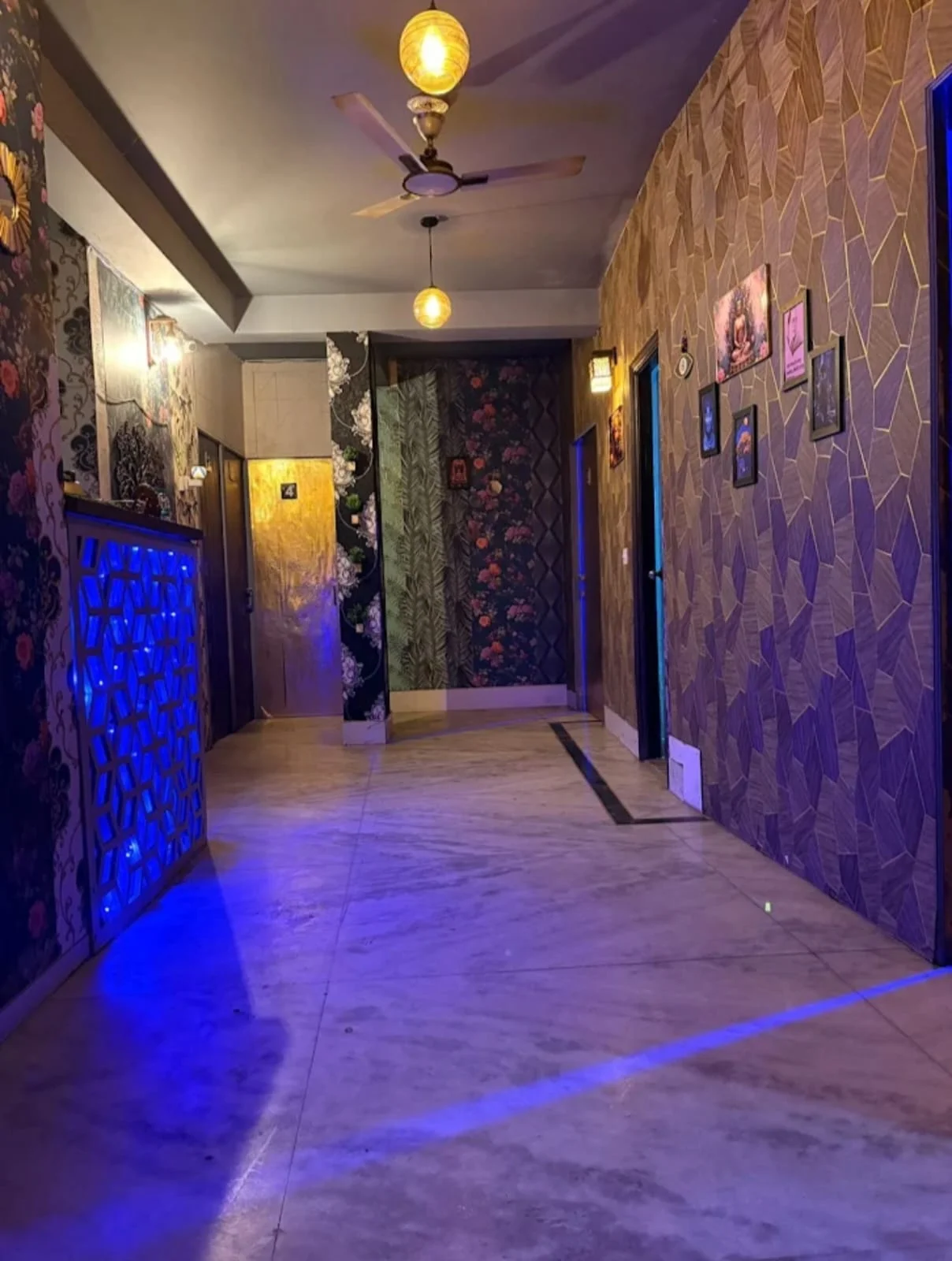 Illuminated Spa Corridor Hallway Leading to Private Therapy Suites at Amazing Wellness Spa New Delhi